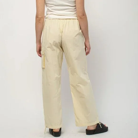 DONNI. Women's Nylon Cargo Pants Size S In Cream - Picture 2 of 13